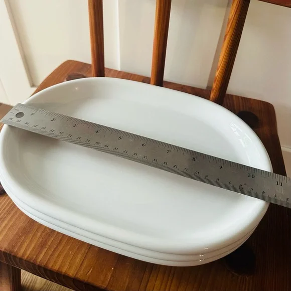 Set of 3 Vintage IKEA White Oval Plate Portugal Used - Picture 4 of 5